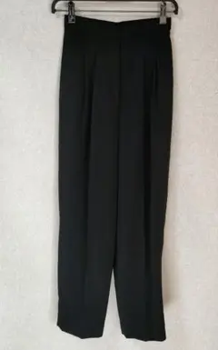 ブラック スラックス　ツータックパンツ　ハンドメイド　レディース