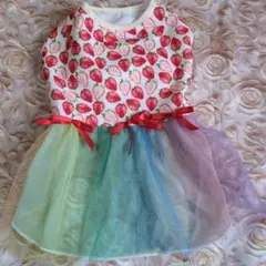 SummerSALE❣　現品限り！いちごワンピース　ハンドメイド