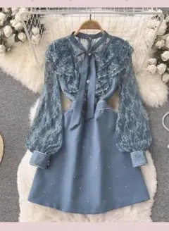 ブルーグリーンのワンピース♡2XL