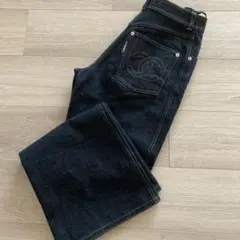 良品 シャネル デニム ジーンズ ステッチ ココマーク インディゴ パンツ