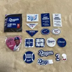 中日ドラゴンズ・シークレット選手別フレークシール2025と缶バッジ　高橋周平選手
