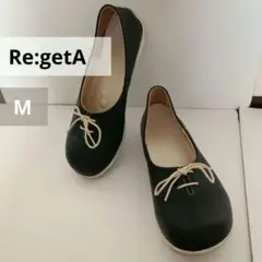 Re:getA リゲッタ 2ball リボンパンプス コンフォート ブラック