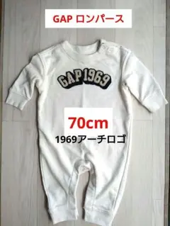GAP ベビーロンパース長袖 70cm 1969アーチロゴ
