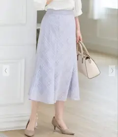 今期もの 未使用 美品 ハニーズ シアーチェックマーメイドスカート ラベンダー
