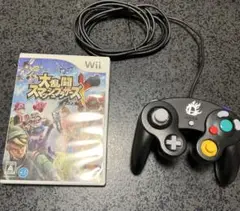 美品 ゲームキューブコントローラー スマブラブラック セット