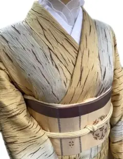 単衣 柳絞り着物 小紋