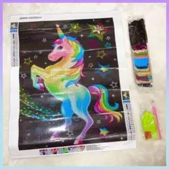 DIY 5D ダイヤモンドペインティングキット 馬 うま ユニコーン 芸術キット