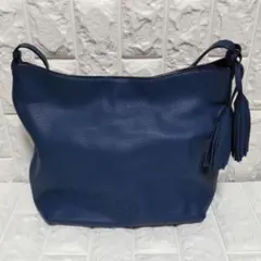 Tory Burch トリーバーチ レザー ショルダーバッグ ハンドバッグ 青
