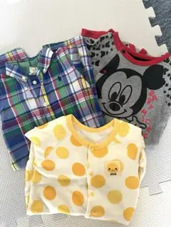 60〜70ロンパース　3枚セット　ラルフローレン　ミッキーマウス　ひよこ