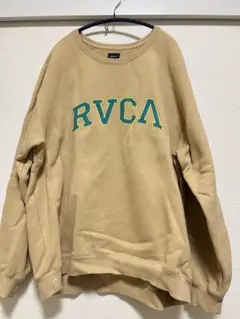 RVCA ベージュ ロゴトレーナー Lサイズ