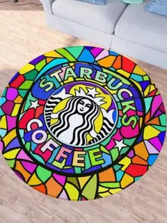 ✨大人気✨スタバ・ラウンドカーペット✨ステンドグラス