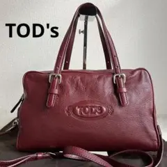 ✨️美品✨️ TOD's ショルダーバッグ ハンドバッグ 2way ボルドー レザー