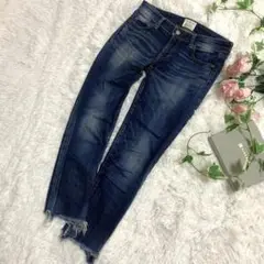 【アングリッド】切りっぱなしデニム スキニーパンツ ローライズ S