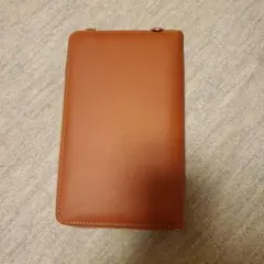 ブラウンレザー 長財布 フラップ付き