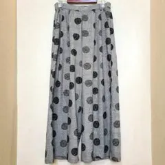 soulberry　ドット柄　フロッキープリント　ワイドパンツ　グレンチェック
