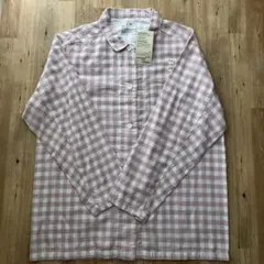 無印良品 MUJI ピンクチェック柄パジャマ L〜XL上のみ ダブルガーゼ上のみ