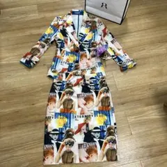 未使用/レジィーナロマンティコ/花柄モノクロプリントセットアップ。 送料無料ライン/39ショップ】 未使用/レジィーナロマンティコ/花