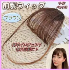 前髪 ウィッグ 茶 ブラウン レディース バング シースルー