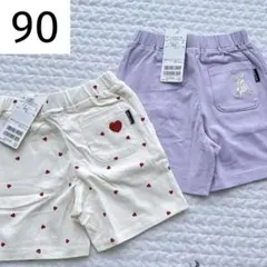 ☆ 新品 90 petit main GIRLSカットショーパン ２枚組