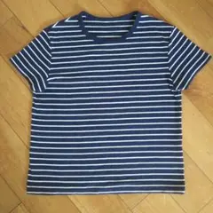 ユニクロ キッズ ガールズ ソフトリブミニTシャツ リブ ミニTシャツ ボーダー
