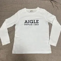 AIGLE ホワイト 長袖Tシャツ S