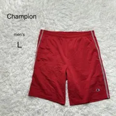【チャンピオン】ハーフパンツ ショートパンツ スウェット【L】赤 部屋着 ジム