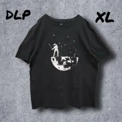 a123　【dlp】Tシャツ　黒　XL　輸入古着　US　月面　ゴルフ　宇宙飛行士