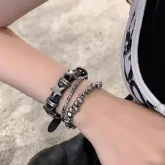 スタースタイル シルバー ブラック ブレスレット