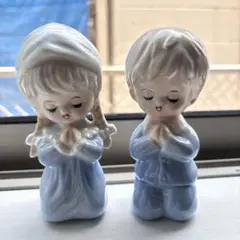 トラピスチヌ天使園　祈り　陶器　置物　2体セット　ペア