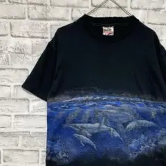 USA製90sヴィンテージTシャツ！シングルステッチ　ブラック半袖古着　M17
