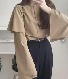 LAUIR スリットスリーブケープシャツ
