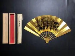 扇子 33.5cm 十松屋福井扇舗 金 牡丹 桐箱 仕舞扇 能楽 着物