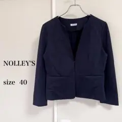 ☆NOLLEY'S ノーカラージャケット ネイビーsize 40サイズL