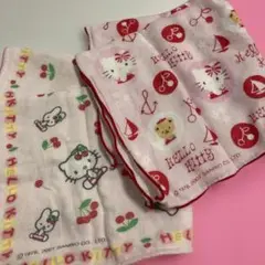 平成レトロ　ハローキティ ガーゼハンカチ　2枚
