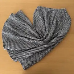 【Mサイズ】使用回数少　ギンガムチェック　スカート　フレアスカート　麻