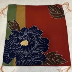 縮緬生地 敷物 牡丹