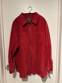 ST. JOHN'S BAY 赤 コーデュロイ ジップアップシャツ