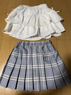 新品タグ無ししまむら今月購入フリルのスカート140パンツ半ズボン