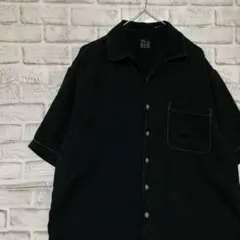 半袖シルクシャツ！アロハ　ブラックL 730