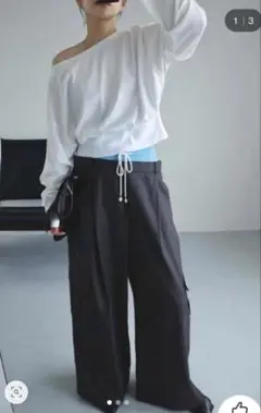 【美品】Double waist wide パンツ マルチ ワイドパンツ