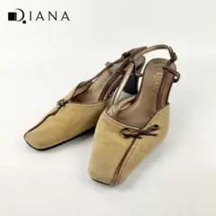 ダイアナ 22.0 パンプス ヒール スエード ベージュ ブラウン/CA30