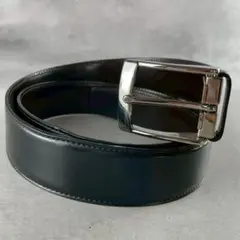 dunhill ダンヒル ベルト レザー ブラック 黒 バックル シルバー