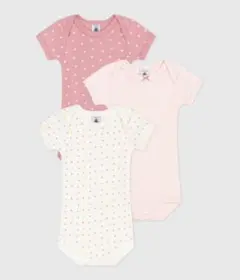 【週末限定価格】PETIT BATEAU ボディ３枚組 12m ハート柄