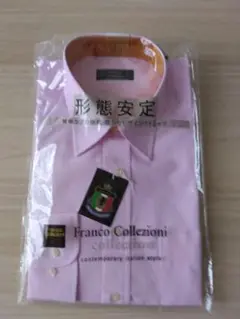 ★未使用★ 形態安定 長袖ワイシャツ 39-82 チェック ピンク M