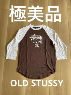 極美品 old Stussy ラグランスリーブ Tシャツ M ステューシー　レア