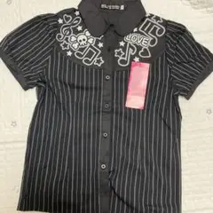 HELL CAT PUNKS ストライプ　ボーリングシャツ ヘルキャットパンクス