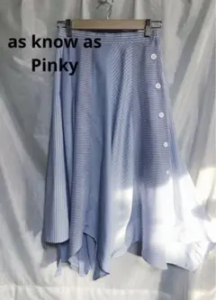 as know as Pinky　ストライプ　フレアスカート　アシンメトリー　ᖴ