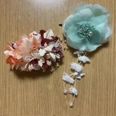 フラワーヘアクリップ2点セット