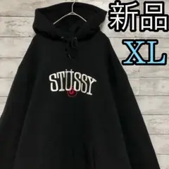新品 ゆるだぼ ステューシー 黒 ブラック XL パーカー スウェット