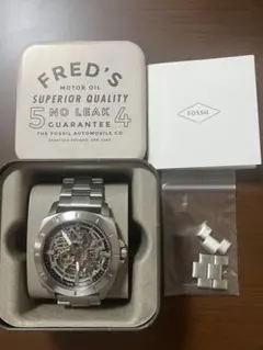 【美品】FOSSIL フォッシル 自動巻き スケルトン 稼働品 余りコマあり